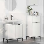 vidaXL Ensemble de mobilier de salle de bain avec tiroir 2 Pièces Blanc
