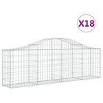 vidaXL Paniers à gabions arqués 18 Pièces 200x30x60/80 cm Fer galvanisé