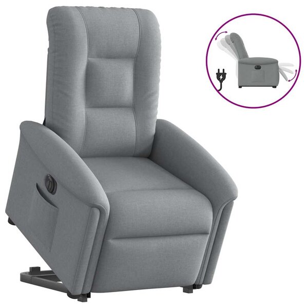 vidaXL Fauteuil inclinable électrique gris clair tissu