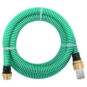 vidaXL Tuyau d'aspiration avec raccords en laiton vert 1 1" 15 m PVC