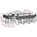 vidaXL Ensemble à manger de jardin et coussins 11 Pièces beige poly rotin