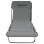 vidaXL Chaises longues pliables lot de 2 gris textilène et acier