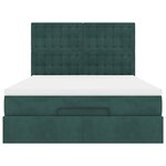 vidaXL Cadre de lit ottoman avec matelas vert foncé 140x190 cm velours