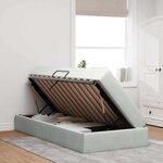 vidaXL Lit avec rangement et matelas Gris clair 100 x 200 cm Velours