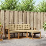 vidaXL Ensemble de canapés d'extérieur 4 Pièces Naturel et Beige