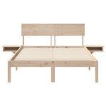 vidaXL Cadre de lit avec tables de chevet Marron Bois massif en pin