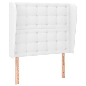 vidaXL Tête de lit avec oreilles Blanc 103x23x118/128 cm Similicuir