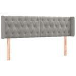 vidaXL Tête de lit à LED Gris clair 147x16x78/88 cm Velours