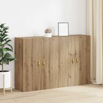 vidaXL Armoire Murale 2 Pièces Chêne artisanal 69 5 x 34 x 90 cm
