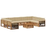 vidaXL Ensemble de canapés d'extérieur 10 pc Naturel et Beige