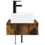vidaXL Basin de lavage mural Chêne fumé 40 x 41 x 39 cm