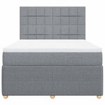 vidaXL Sommier à lattes de lit avec matelas Gris clair 140x200cm Tissu
