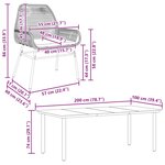 vidaXL Ensemble à manger jardin coussins 7 Pièces gris poly rotin verre
