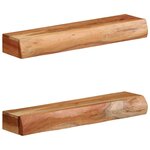 vidaXL Étagères murales 2 Pièces 60x17x8 cm bois massif d'acacia