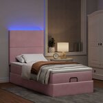vidaXL Cadre de lit ottoman avec matelas rose 90x200 cm velours