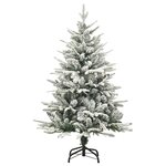 vidaXL Arbre de Noël artificiel LED et flocons de neige 120 cm PVC PE