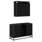 vidaXL Ensemble de mobilier de salle de bain 2 Pièces Chêne noir