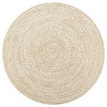vidaXL Tapis fait à la main Jute Blanc et naturel 90 cm