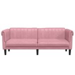 vidaXL Canapé à 3 places rose velours