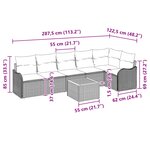 vidaXL Ensemble de canapé de jardin avec coussin 7 Pièces Gris polyrotin