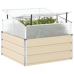 vidaXL Jardinière Ivoire 100 x 100 x 77 cm Acier galvanisé