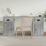 vidaXL Bureau avec armoire sonoma gris bois d'ingénierie