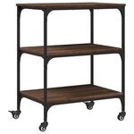 vidaXL Chariot de cuisine chêne marron 60x41x76 cm bois d'ingénierie