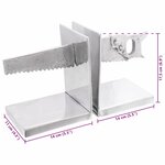 vidaXL Serre-livres 2 Pièces Argent 11x14x17 5 cm Aluminium Scie