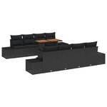 vidaXL Ensemble de salle à manger pour jardin 9 Pièces Noir et Marron