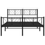 vidaXL Cadre de lit métal sans matelas avec pied de lit noir 140x190cm
