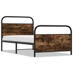 vidaXL Cadre de lit sans matelas 100x200 cm chêne fumé bois ingénierie