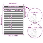 vidaXL Store zèbre gris clair largeur du tissu 155 9 cm polyester