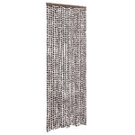vidaXL Rideau anti-mouches marron et blanc 90x200 cm chenille