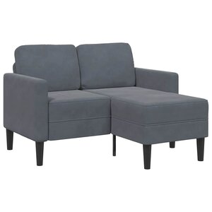 vidaXL Canapé 2 places avec méridienne en L gris foncé 125 cm velours