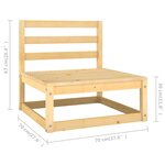 vidaXL Canapé 4 places de jardin avec coussins Bois de pin massif