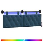 vidaXL Tête de lit suspendue Bleu Velours