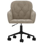 Chaise fauteuil siège pivotante de bureau informatique étude clairvelours gris 02_0024118