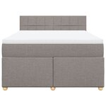 vidaXL Sommier à lattes de lit avec matelas Taupe 160x200 cm Tissu