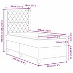 vidaXL Lit à ressorts avec matelas Gris foncé 80 x 200 cm Velours