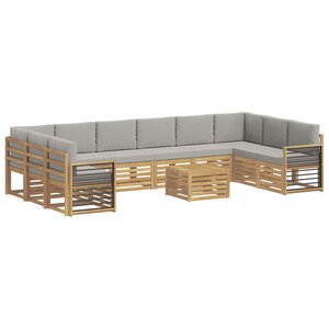 vidaXL Ensemble de canapés d'extérieur 11 pc Blanc et gris clair