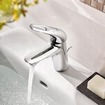 GROHE Mitigeur lavabo monocommande Eurostyle 23374003 - Bec fixe - Limiteur de température - Economie d'eau - Chrome - Taille S