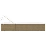 vidaXL Chaise longue Résine tressée Marron et blanc crème