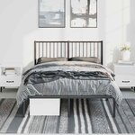vidaXL Cadre de lit métal sans matelas avec tête de lit noir 135x190cm