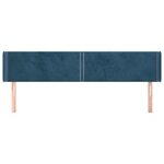 vidaXL Tête de lit avec oreilles Bleu foncé 183x16x78/88 cm Velours