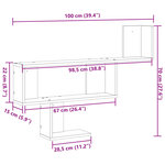 vidaXL Étagère murale sonoma gris 100x15x70 cm bois ingénierie