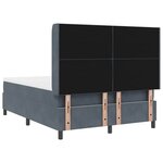 vidaXL Lit à ressorts avec matelas Gris foncé 140x190 cm Velours