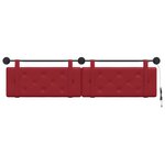 vidaXL Tête de lit suspendue Avec lumière LED Bordeaux Simili cuir