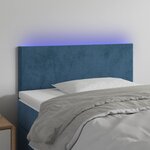 vidaXL Tête de lit à LED Bleu foncé 90x5x78/88 cm Velours
