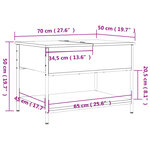 vidaXL Table basse noir 70x50x50 cm bois d'ingénierie et métal