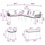 vidaXL Ensemble de canapé de jardin 4 Pièces Noir polyrotin